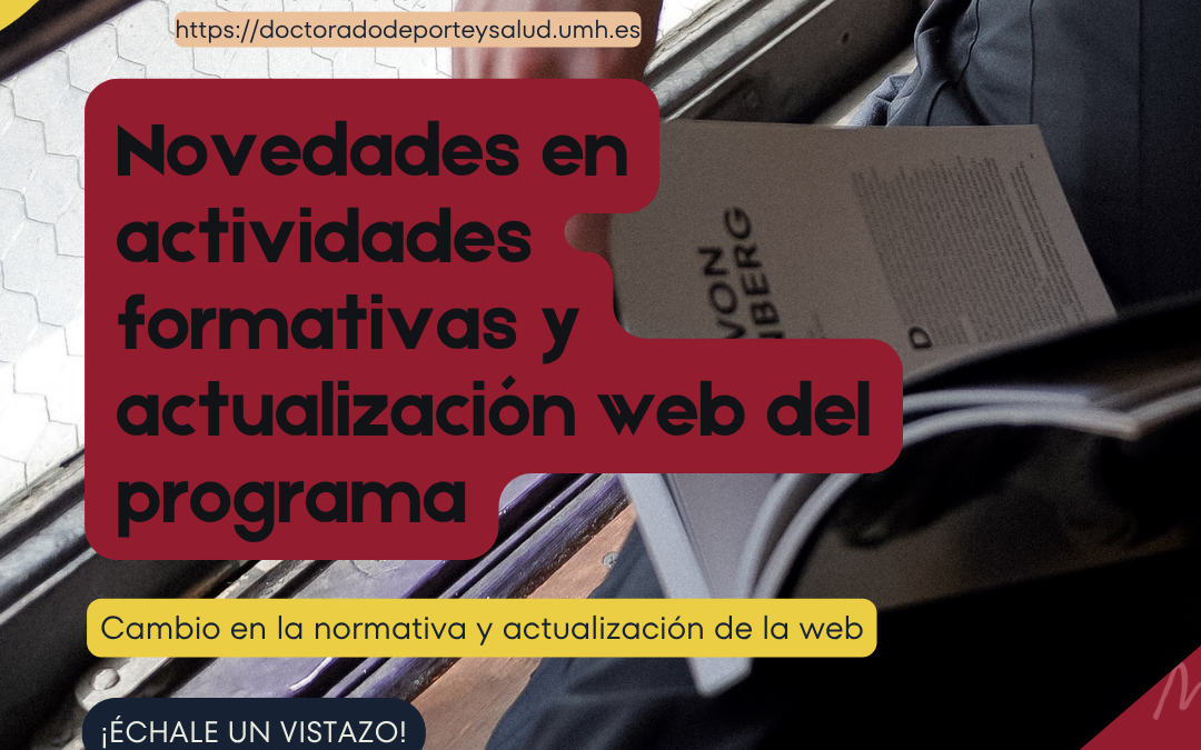 💻​ Novedades en actividades formativas y actualización web del programa
